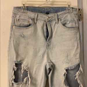 Ripped boyfriend fit jeans